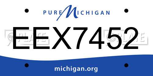 EEX7452 Michigan License Plate