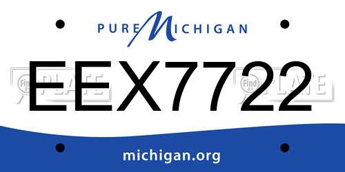 EEX7722 Michigan License Plate