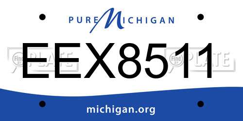 EEX8511 Michigan License Plate