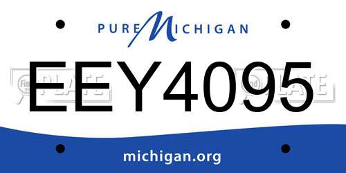EEY4095 Michigan License Plate