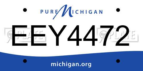 EEY4472 Michigan License Plate