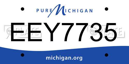 EEY7735 Michigan License Plate