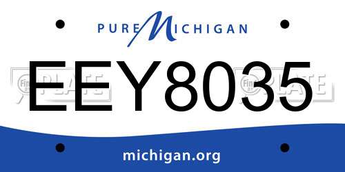 EEY8035 Michigan License Plate