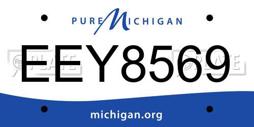 EEY8569 Michigan License Plate