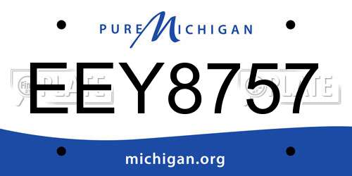 EEY8757 Michigan License Plate
