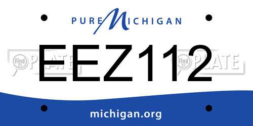 EEZ112 Michigan License Plate