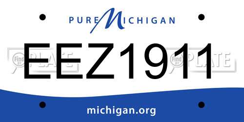 EEZ1911 Michigan License Plate