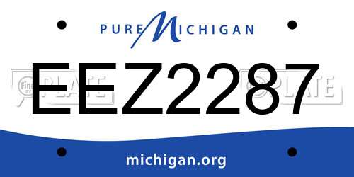 EEZ2287 Michigan License Plate