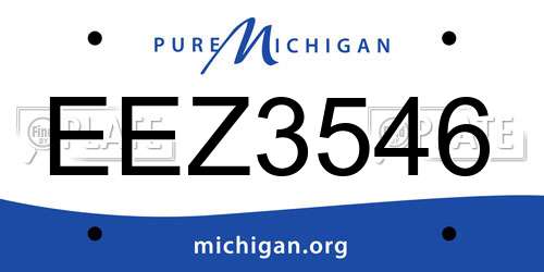 EEZ3546 Michigan License Plate