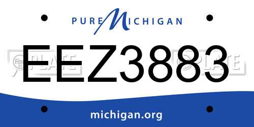 EEZ3883 Michigan License Plate