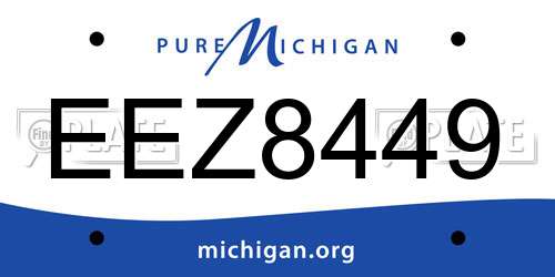 EEZ8449 Michigan License Plate