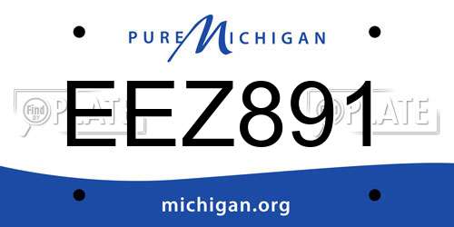 EEZ891 Michigan License Plate