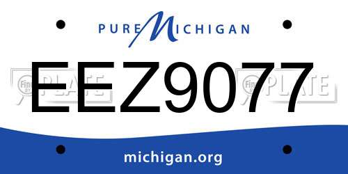EEZ9077 Michigan License Plate