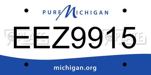 EEZ9915 Michigan License Plate