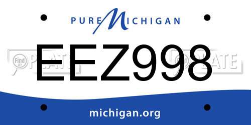 EEZ998 Michigan License Plate