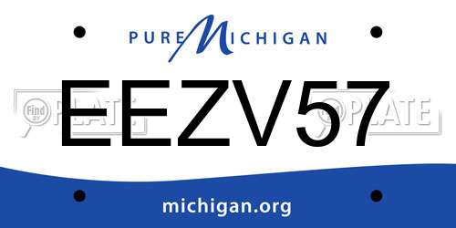 EEZV57 Michigan License Plate