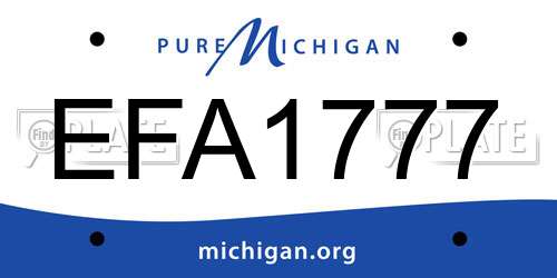EFA1777 Michigan License Plate