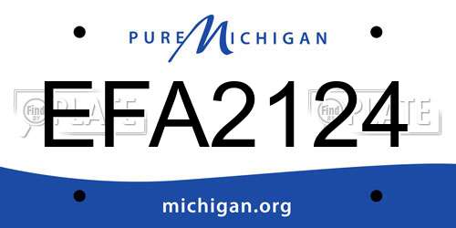 EFA2124 Michigan License Plate