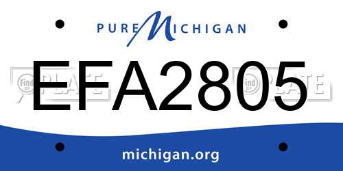EFA2805 Michigan License Plate