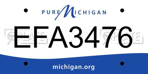 EFA3476 Michigan License Plate