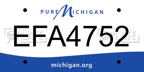 EFA4752 Michigan License Plate