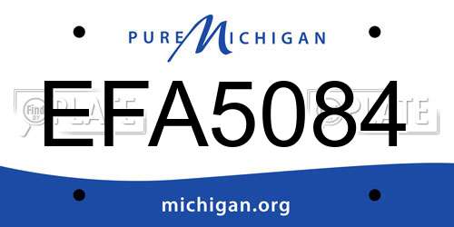 EFA5084 Michigan License Plate