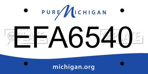 EFA6540 Michigan License Plate