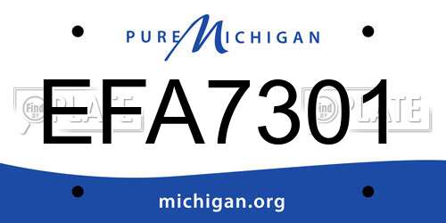 EFA7301 Michigan License Plate