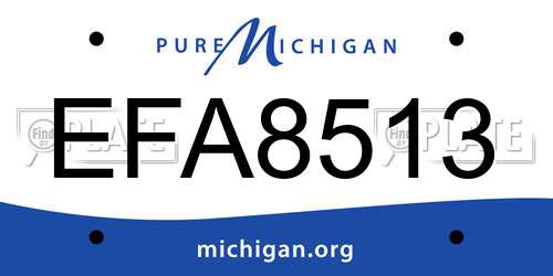 EFA8513 Michigan License Plate