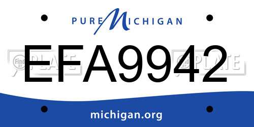 EFA9942 Michigan License Plate
