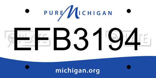 EFB3194 Michigan License Plate