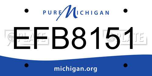 EFB8151 Michigan License Plate