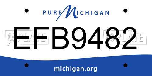 EFB9482 Michigan License Plate