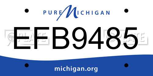 EFB9485 Michigan License Plate