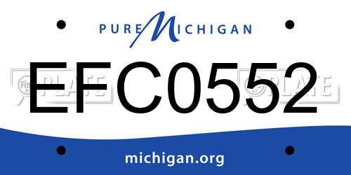 EFC0552 Michigan License Plate