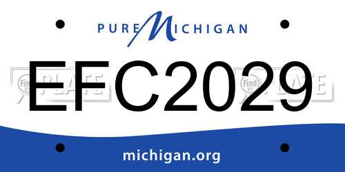 EFC2029 Michigan License Plate