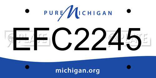 EFC2245 Michigan License Plate