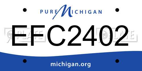 EFC2402 Michigan License Plate