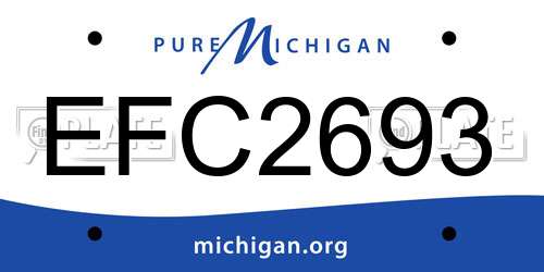 EFC2693 Michigan License Plate