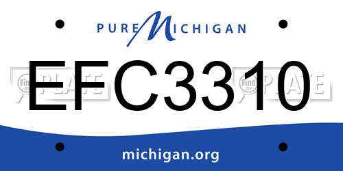 EFC3310 Michigan License Plate