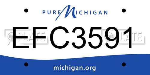 EFC3591 Michigan License Plate