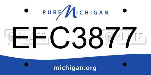 EFC3877 Michigan License Plate
