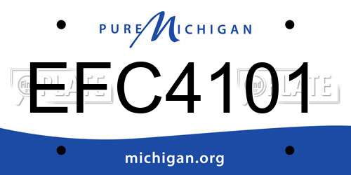 EFC4101 Michigan License Plate
