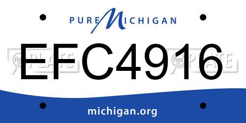 EFC4916 Michigan License Plate