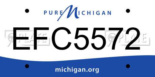 EFC5572 Michigan License Plate