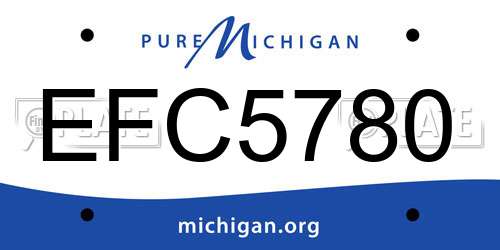 EFC5780 Michigan License Plate