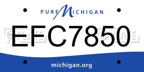 EFC7850 Michigan License Plate
