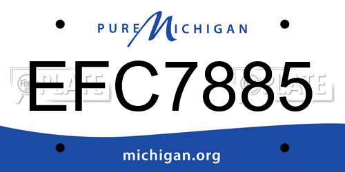 EFC7885 Michigan License Plate