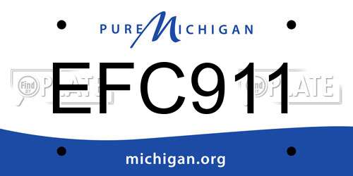 EFC911 Michigan License Plate