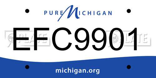 EFC9901 Michigan License Plate